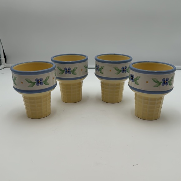 Pfaltzgraff Dinnerware, Summer Breeze, Ice Cream Cone Cup- set of four - Picture 12 of 16